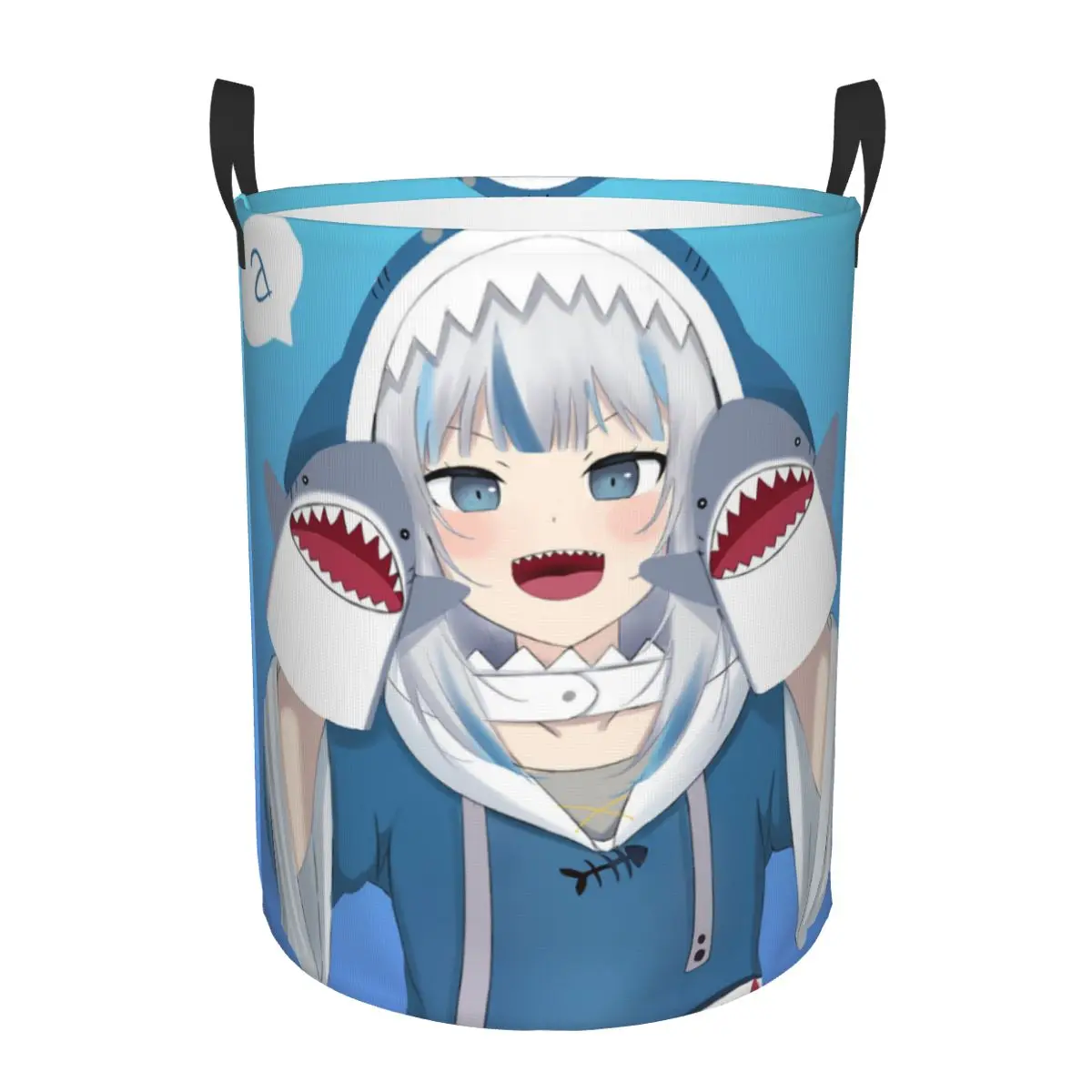 

Gawr Gura Folding Laundry Baskets Dirty Clothes Toys Sundries Storage Basket Large Waterproof Bag For Home Kids