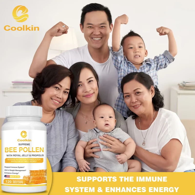 Bee Pollen Contains Royal Jelly, Black Pepper and Propolis - Boosts Immunity and Energy, Skin Whitening