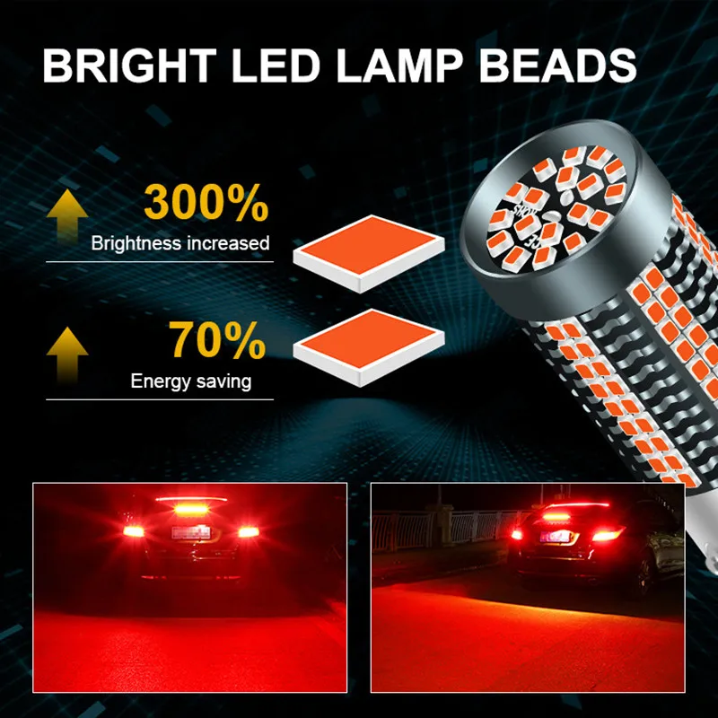 LED Rear Brake Lights 1156 BA15S P21W 1157 BAY15D P21/5W 7440 7443 W21/5W T20 3156 3157 2016/126SMD Car Turn Signal Reverse Bulb