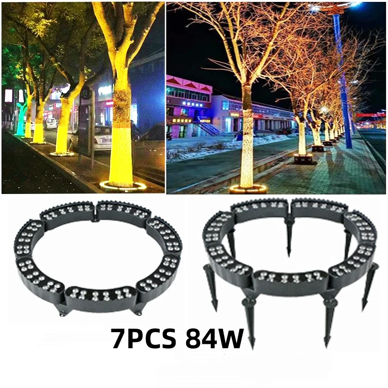 1 pçs 12w ip65 anel à prova dip65 água coluna luz ao ar livre jardim paisagem led segurando árvore lâmpada plug-in chão holofotes