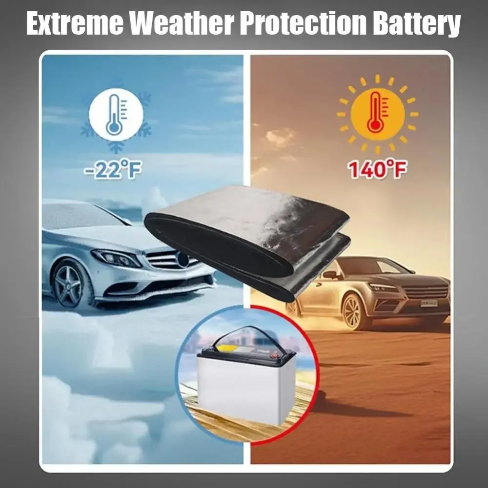 Aluminum Foil Car Battery Insulation Kit Heat Shield Thermal Protection Battery Cover Fireproof Battery Blanket Automotive