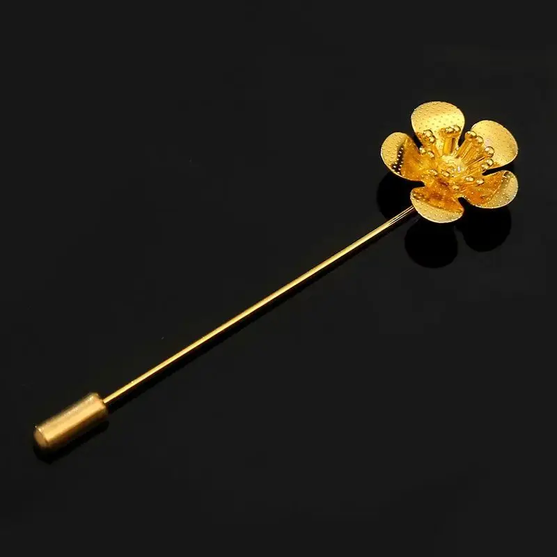 

Золотистая брошь-цветок роза для свадебного костюма, изысканная, ручной работы, с длинной иглой, вставная, из стабилизированных цветов, для лацкана