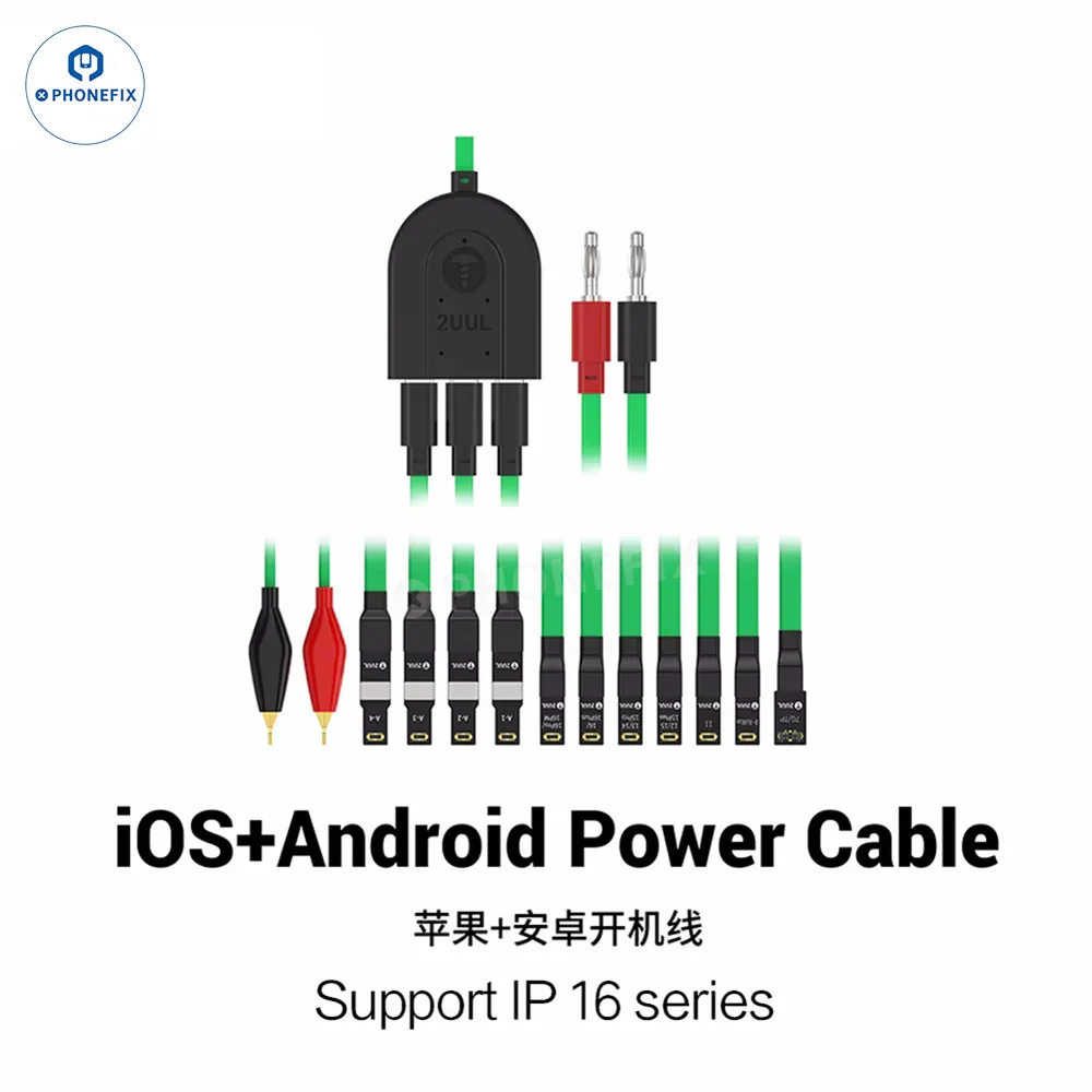 2UUL PW02 Mobile Phone Power Boot Cable with 3 Type-C Interfaces for iPhone 7-16 Pro Max Huawei VIVO Android Motherboard Repair