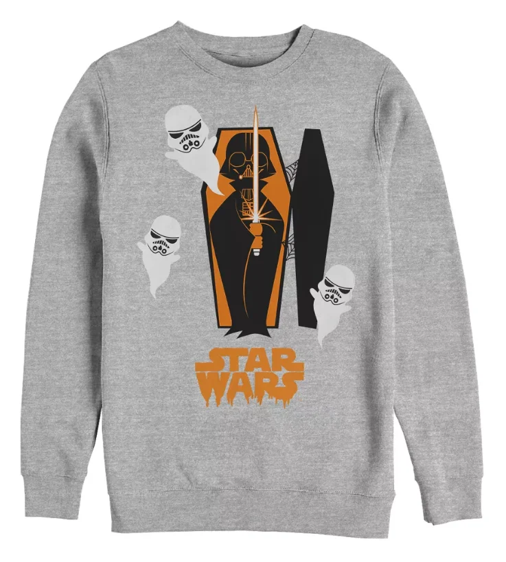 Hoodie leher bulat bermotif Star Wars untuk pria dan wanita, pakaian harian musim gugur dan musim dingin bertema sci-fi dengan hoodie katun murni berlapis bulu.