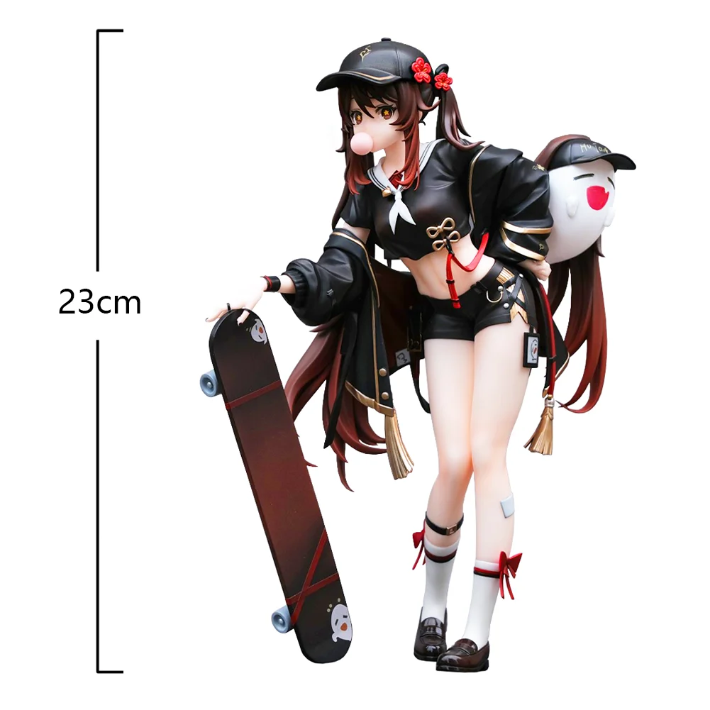 Anime HuTao figurka HuTao figurka ładna dziewczyna HuTao figurka lalka stojący Model kolekcja zabawek statua prezent ozdoba na biurko