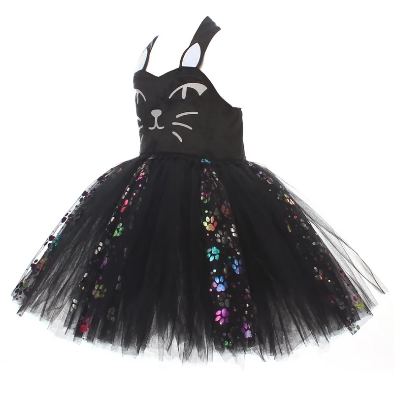 Niedliches rosa-schwarzes Katzenkleid für Kinder, Cosplay-Tutu-Rock, Tanzkostüm, Ohren, Schleife, Schwanz, Mädchen-Performance-Outfit, Geburtstagsparty-Outfit, Geschenk – Detail 16