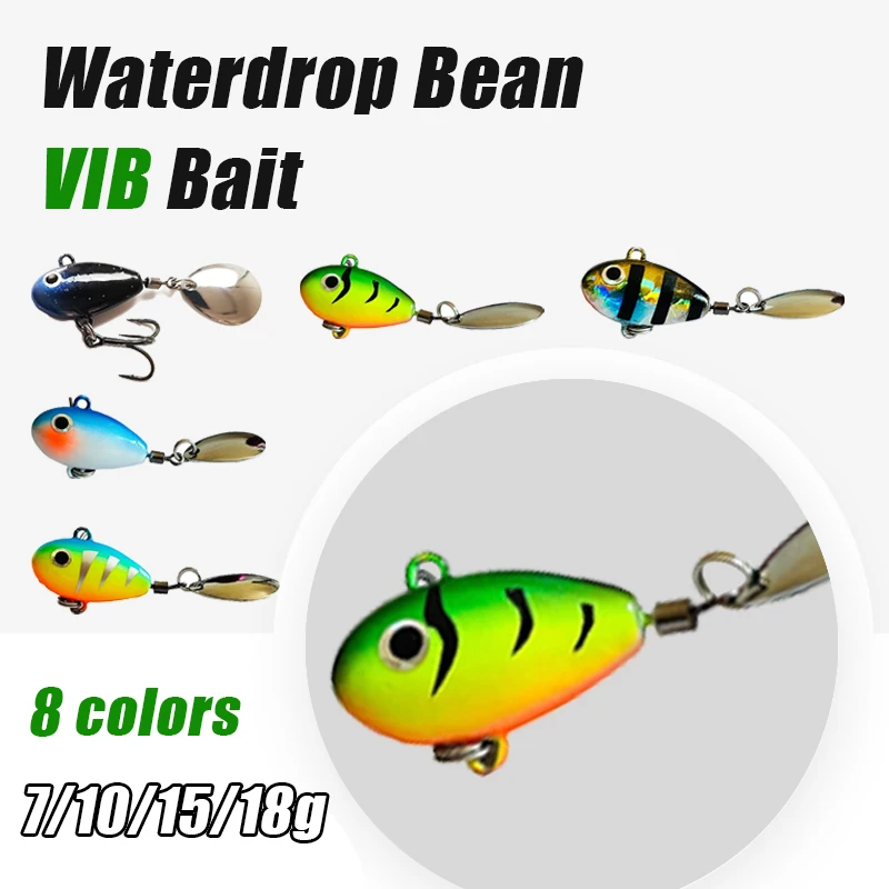 1pc Artificial Metal Rotating Sequins VIB Bait 7g-18g Far Throw Spinner Vibration Bait Spinning Tail Fishing Lure Tackle Pesca