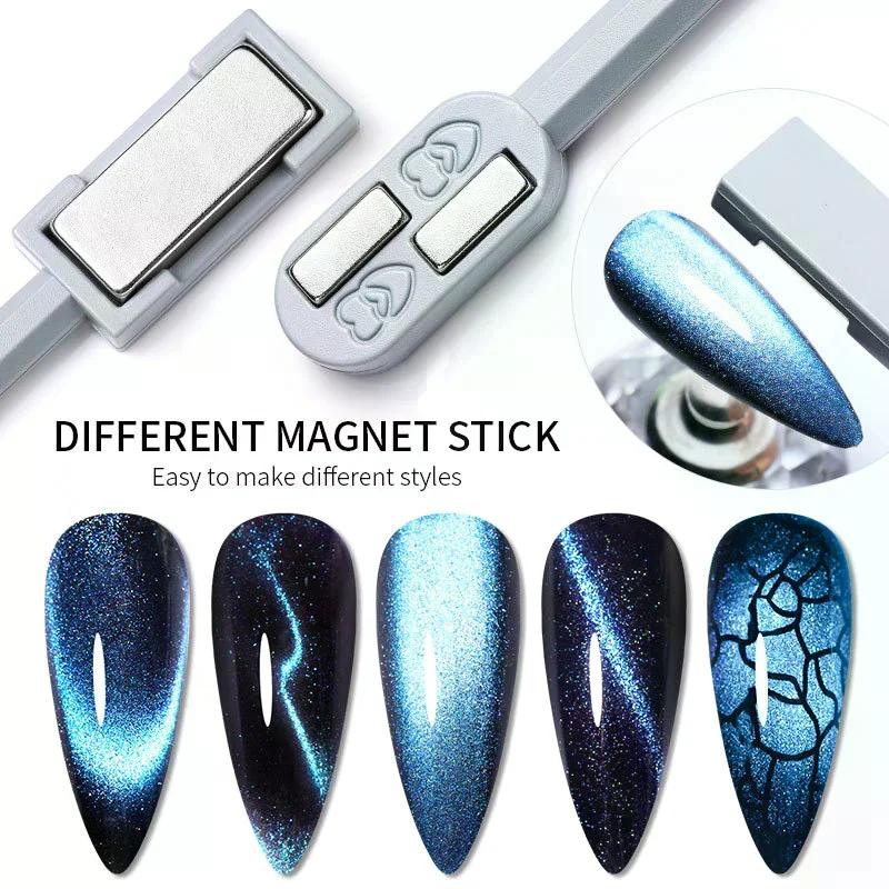 Magnetic Stick Cat Eye Magnet Cube Double Headed Nails Strong Nail Art For UV Gel Polish Nails Art Design Glitter Effect