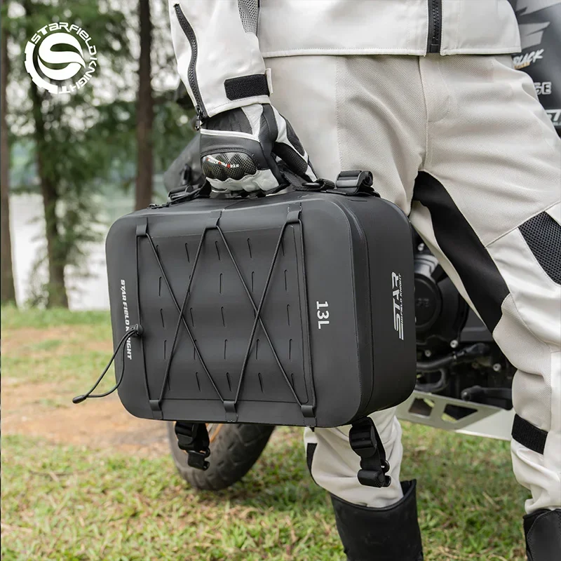 SFK Universal 13L Motorcycle Bag Deep Waterproof Rear Seat Capacity Expansion Box Suitcase Riding Equipment Luggage
