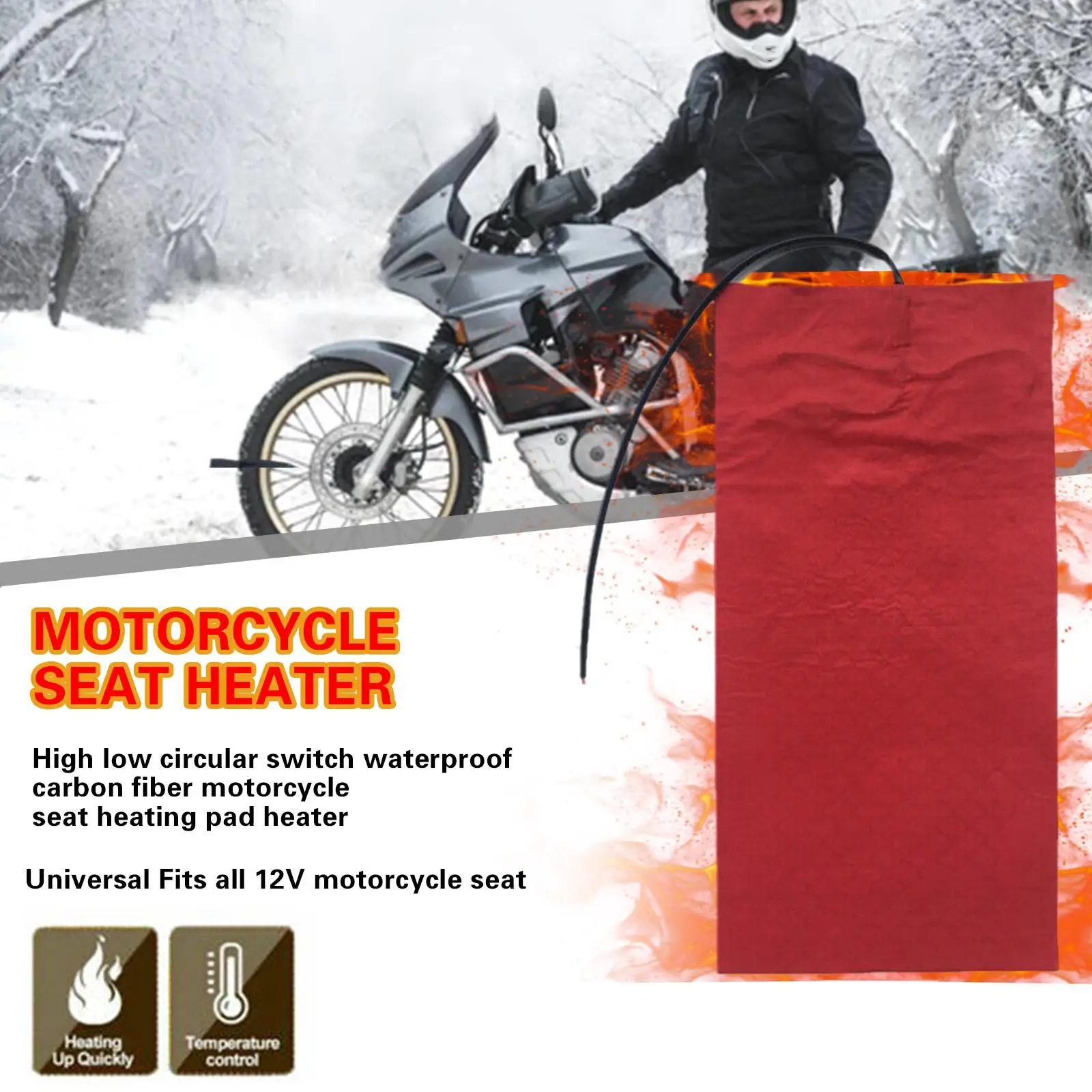 Heated Seat Kit For Motorcycle Waterproof Universal Heated Seat Heater Pad Heating Cushion Motorcycles Heating Film Supplies