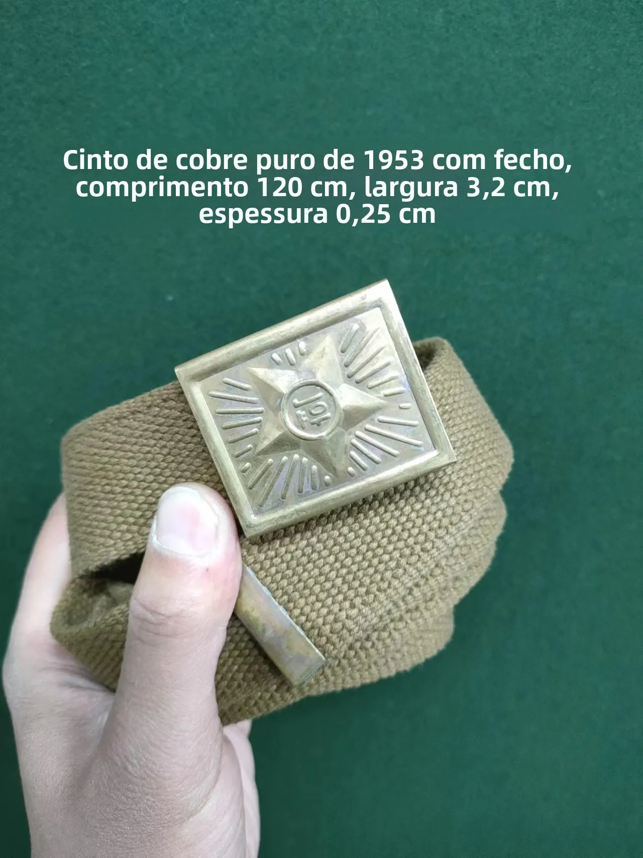 50年代製-キャンバスベルト-純銅バックル-ローラーベルト-朝鮮戦争反米支援-純銅-メンズタクティカルベルト-アウトドア-キャンプ-旅行用品