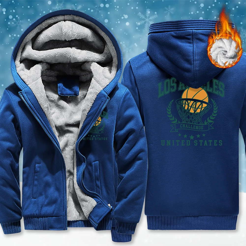 

Лос-Анджелес, Калифорния, куртка на молнии с буквенным принтом, мужская модная свободная зимняя утепленная куртка с длинными рукавами в стиле ретро, повседневная флисовая одежда унисекс