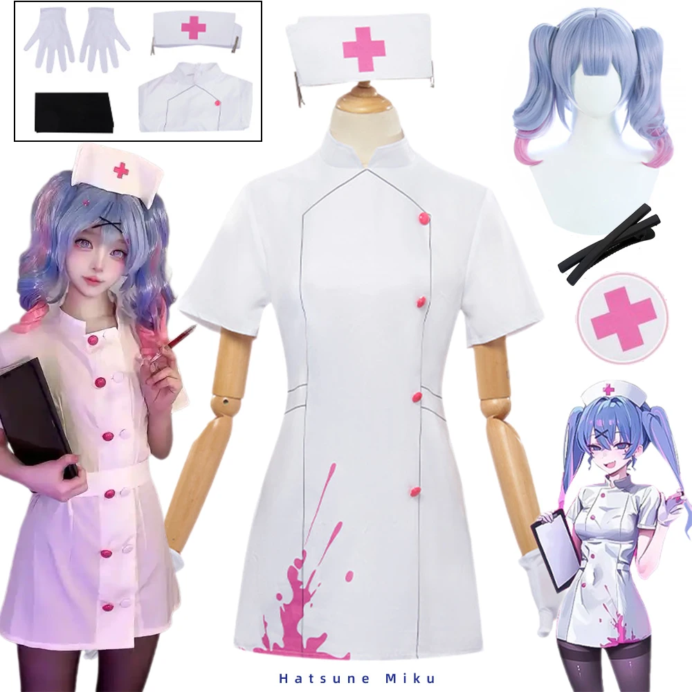 

Anime Mikuuu Rabbit Hole Cosplay Bunny Girl Costume Game Project Sekai Women Sexy White Nurse Outfit Halloween Party Rabbit Suit