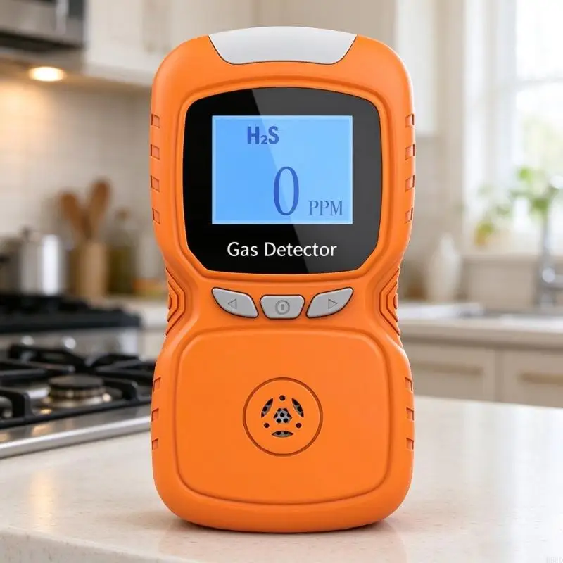 Portable Single-Gas H2S Monitor, H2S Monitoring Instrument with 240 G Handheld Body, Front Digital Display, Three Physical H8WD