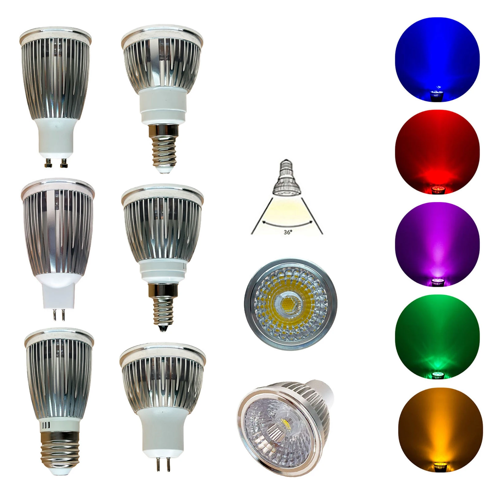 

6W 9W LED Cob Spot Light DC 12V 24V Home E27 Bulbs Bedroom E12 E14 Bulb Red Gu5.3 Decorative B22 Mr16 220V 110V Gu10 6000K