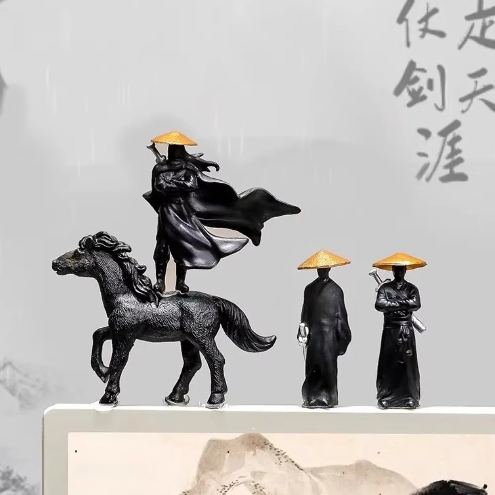 2/3/4pcs 5cm Chinese Swordsman Figure Creative Miniature Car Interior Decor Cool Traditional Samurai Figurines Home Office Decor