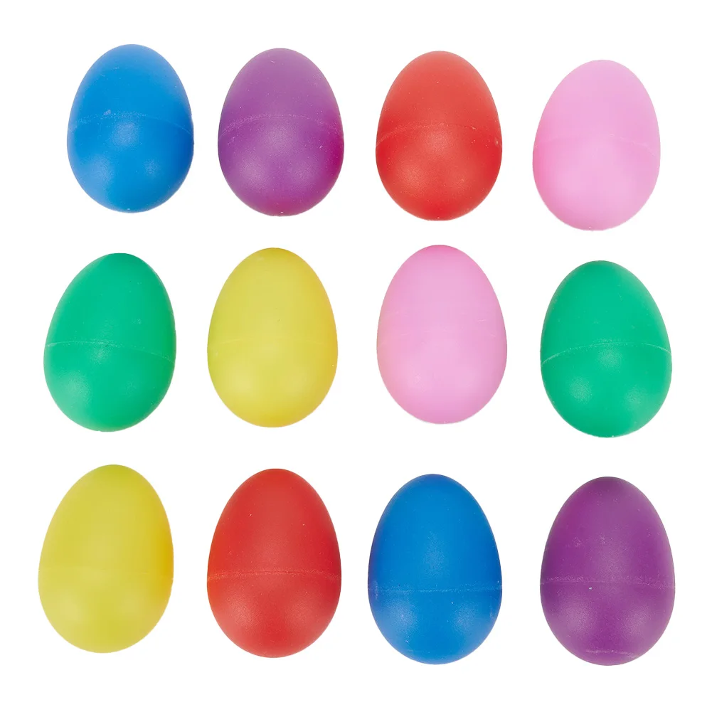 12 X Sound Egg Plastic With Random Color Maracas Shakers Sound Egg Percussion Colorful Musical Instrument Toys Accessory