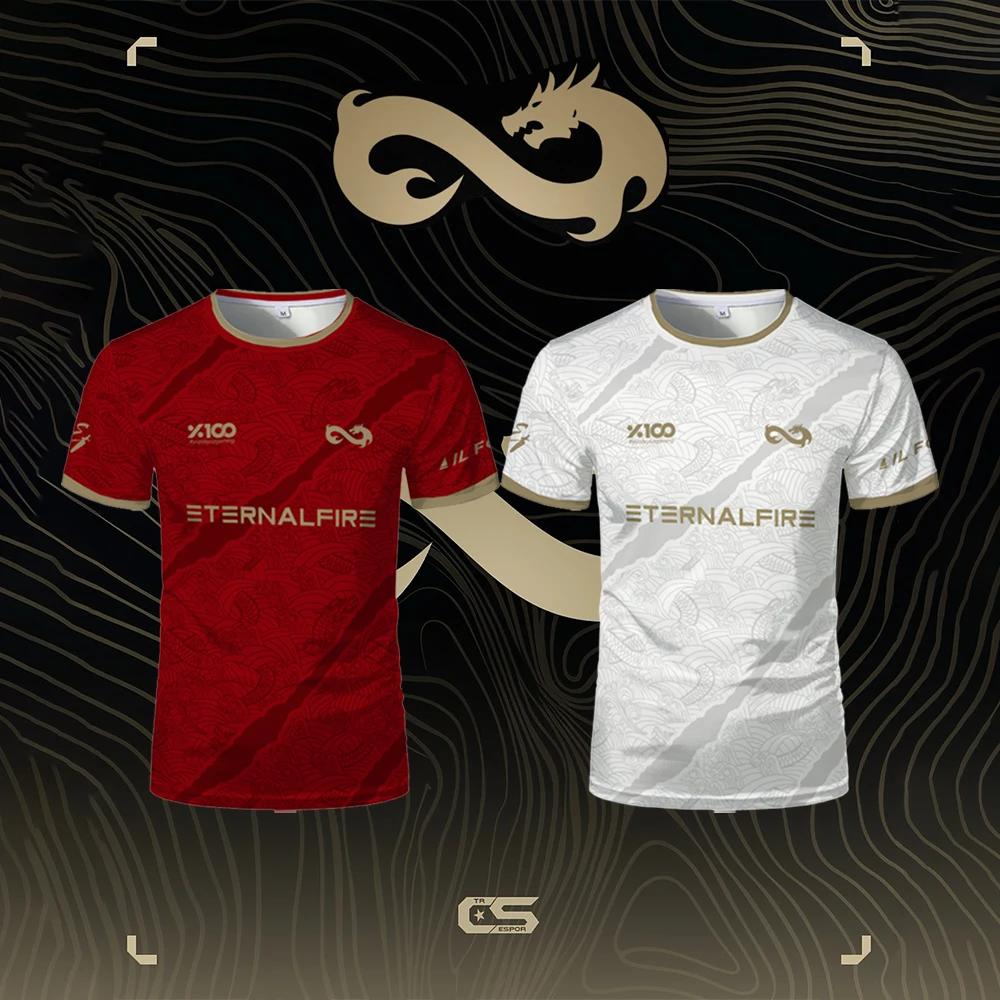 فريق الرياضات الإلكترونية النار الأبدي 2025 زي جديد جيرسي CS2 برو الدوري نادي تنفس التدريب تي شيرت للجنسين المشجعين مخصص س الرقبة تيز #1
