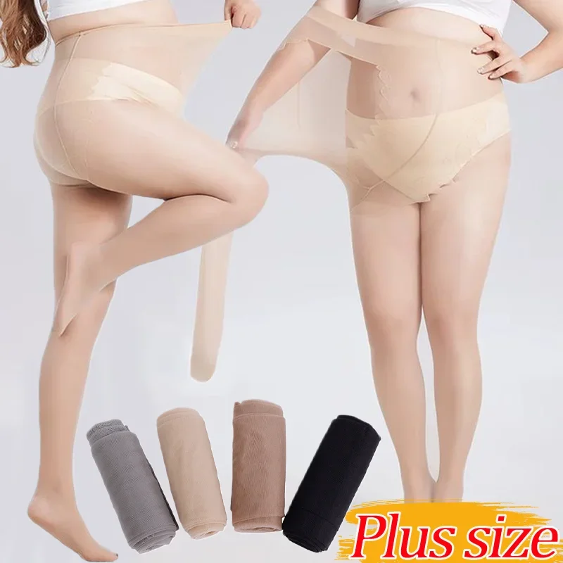 

Large Size Ultra-thin Stockings Bow Crotch Anti-scrach Rip-proof Tights for Women Spring Summer Super Elastic Seamless Pantyhose
