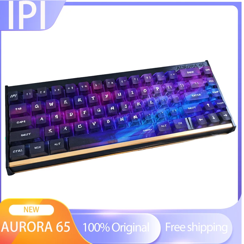 

IPI AURORA 65, индивидуальный магнитный переключатель из алюминиевого сплава, игровая клавиатура, горячая замена, RGB-подсветка, 8K RT0,01 мм, 0,125 мс, подарочный ПК