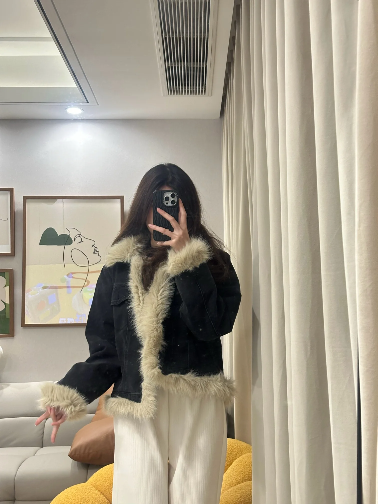 

KING BRAND Women's Thiened Denim Cotton Jaet Autumn Winter Street Sle Casual Versatile Outerwear Faionable Long Sv...