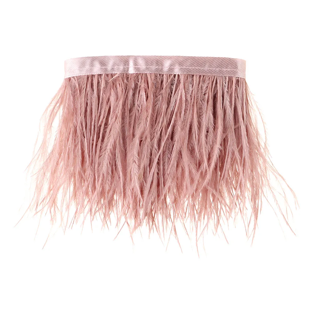 المرأة موضة الحرف اكسسوارات الريش الشريط 8-10 سنتيمتر واسعة 1 متر طويل ريش النعام تقليم أعمدة الشريط Selvage