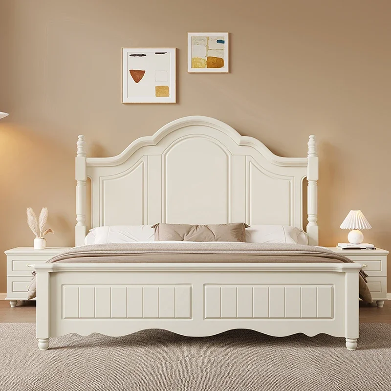 

Luxury White Double Bed Wood European Modern Storage Queen Bed Full Size Design Sleeping Cama Matrimonial Bedroom Furniture