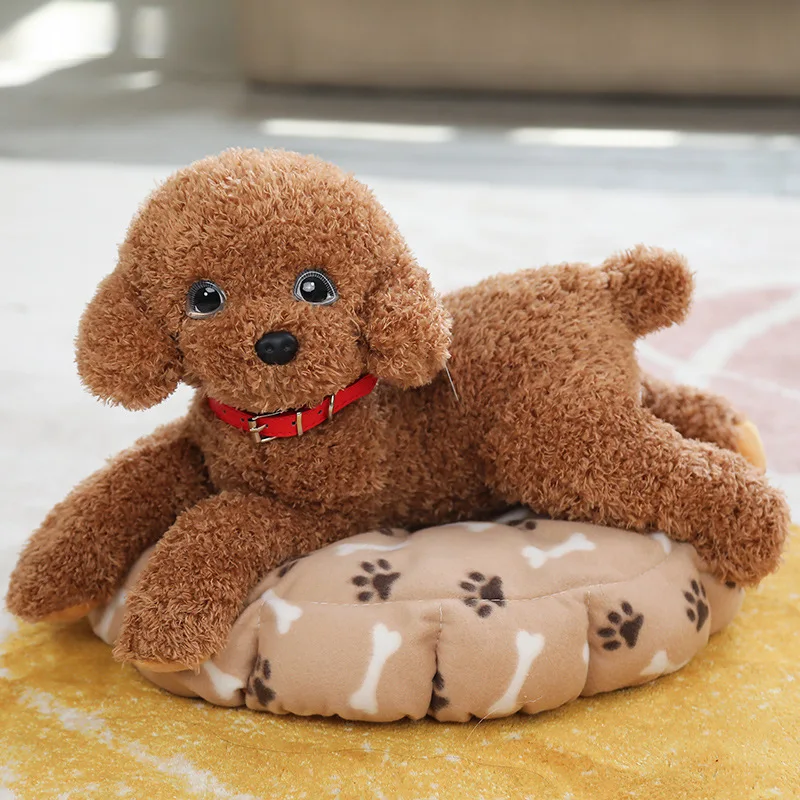 35/55CM Neue Tier-Simulation Teddyhund Damen Plüschtiere Pudel-Puppen Lebensechte Kinder-Geburtstagsgeschenke