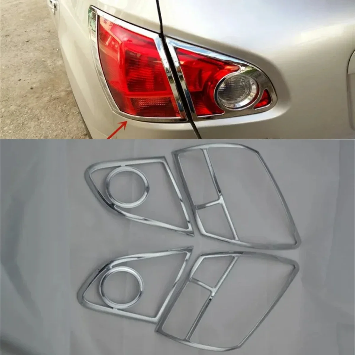 For Nissan QASHQAI ABS Chrome before headlight rear tail light decorative frame anti-scratch protection car styling 2008-2015