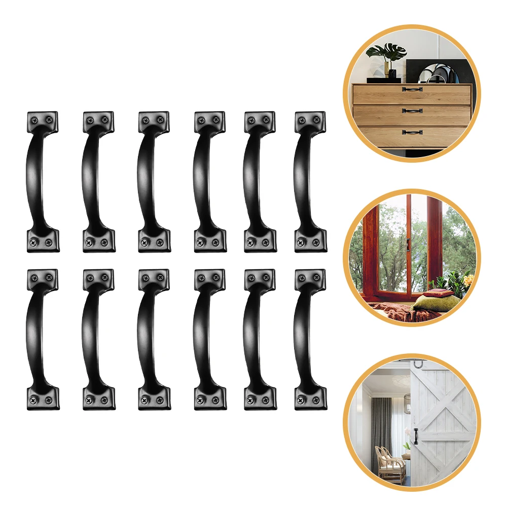 

12 Pcs Door Pulls Vintage Iron Handles for Cabinet Drawer Dresser Wardrobe Closet Decorative Bow Shaped Metal Hardware