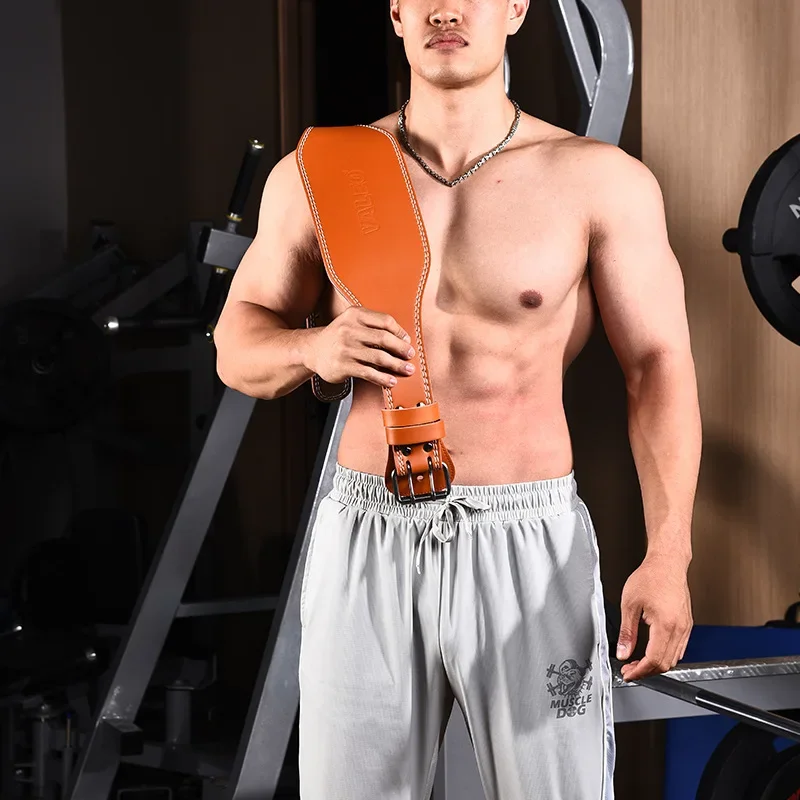 

Fitness Cowhide Belt Weightlifting Deadlift Gym Belt Bodybuilding Training Waist Support Thickened Adjustable Waist Protection