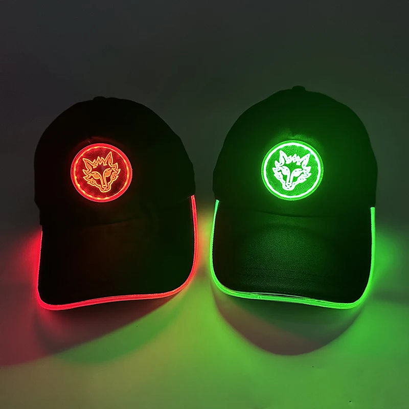 빛나는 야구 모자 할로윈 호박 유령 요소 모자 코스프레 모자 여성용 나이트 클럽 패션 눈길을 끄는 소품