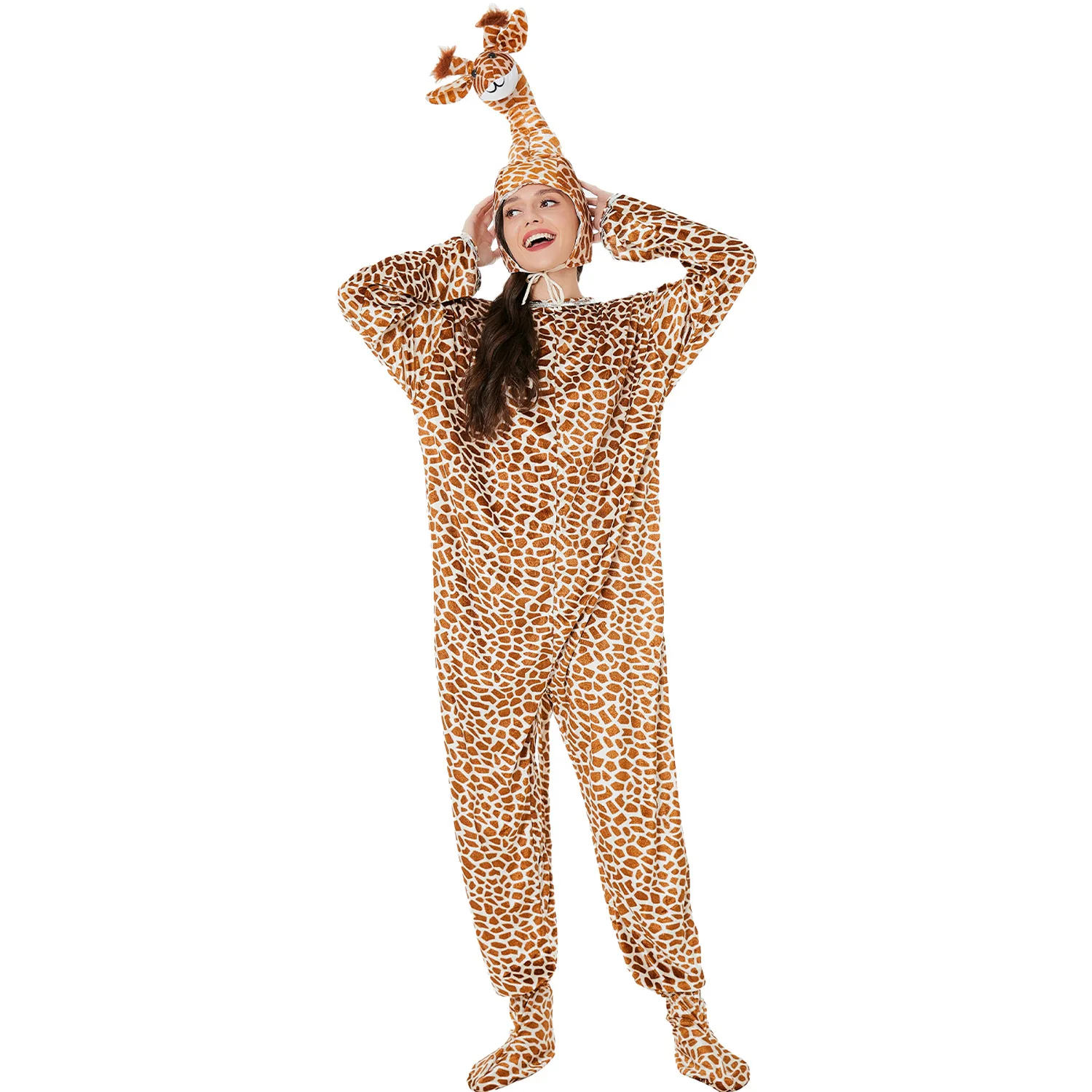 Halloween Adult Animal Clothing Role Play Animals Jumpsuit Giraffe Tiger Cow Bear Doll Stage Performance Costumes for Men Women