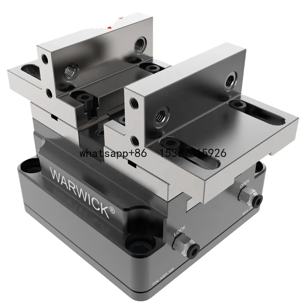 

KSP-100 5 axis self-centering pneumatic vise for VMC rotary with aluminum soft jaw RZ-100A