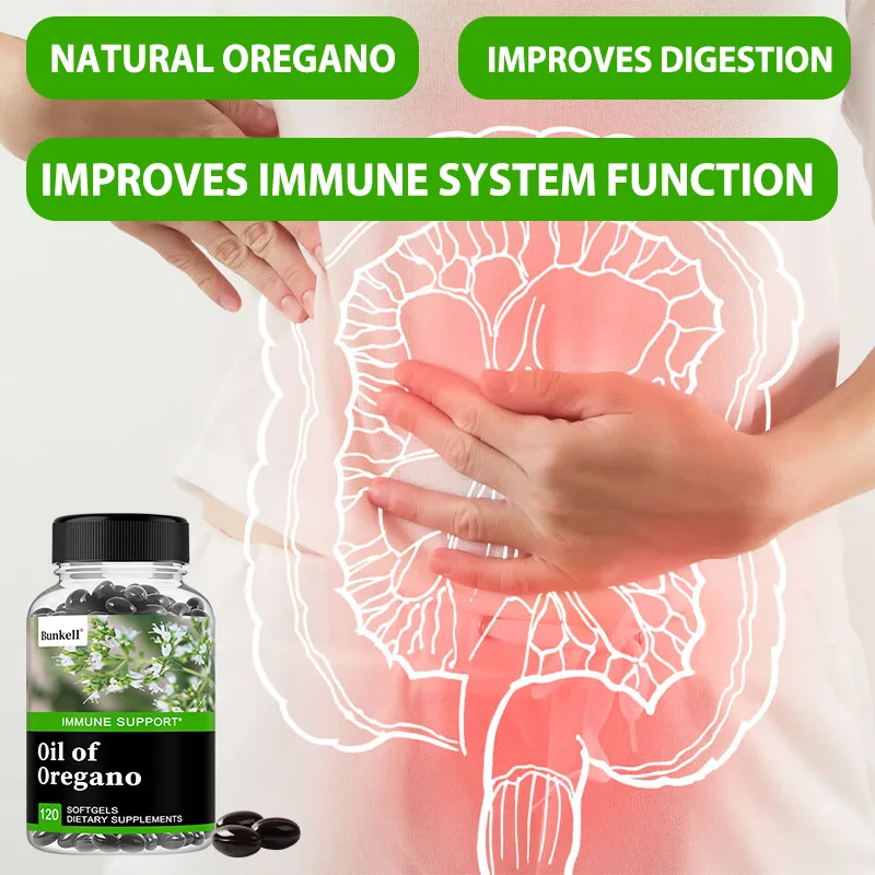 

Oil of Oregano - Immune & Antioxidant Support Supplement - with Oregano Oil, Carvacrol & Thymol,30/60/120 Vegan Capsules