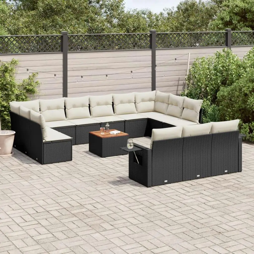 

Cozy Black and Cream Modern Outdoor Sofa Set Weatherproof Furniture for Patio Balcony Living Space