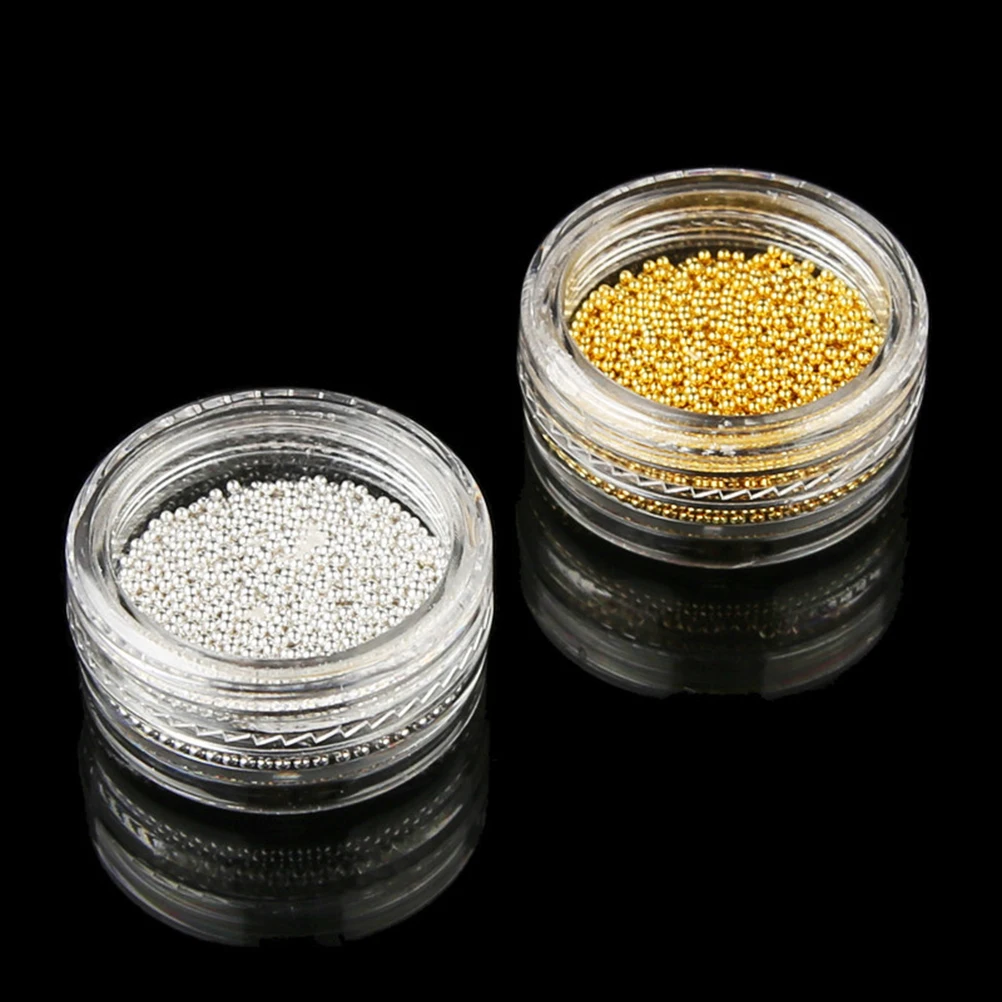 

Small Steel Beads Round Silver Nail Rhinestones DIY Nail Art Decorations Elegant Glamorous Design for Home Manicure Jewelry