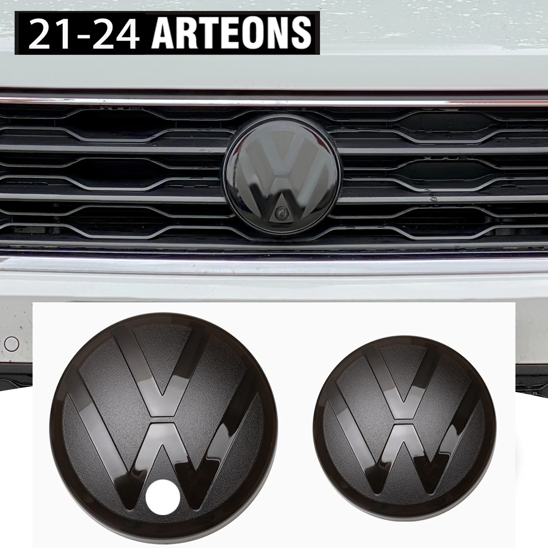 1set Car Front Grill Rear Trunk Emblem Lid Covers Sticker For Volkswagen VW ARTEONS 2021 2022 2023 2024 Auto Accessories