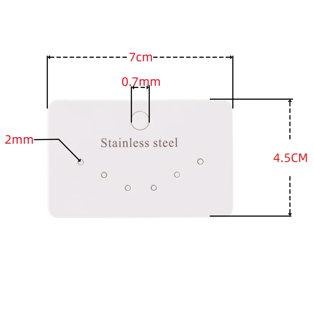 50 قطعة 6 ثقوب ورقة بيضاء معلقة بطاقة لمجموعة مجوهرات الفولاذ المقاوم للصدأ وأقراط التعبئة حامل حزم الأعمال الصغيرة #2