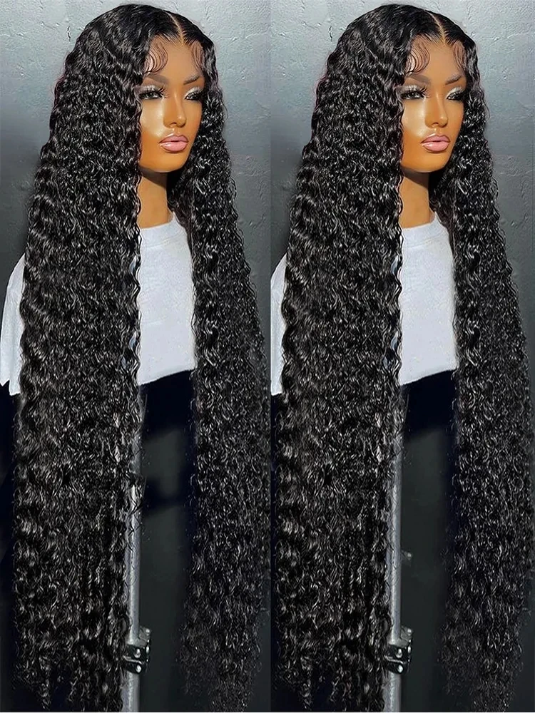 200% Deep Wave Human Hair 13x4 13x6 Hd Lace Frontal Wigs Water Wave Lace Closure Wig Remy Brazilian Water Curly Wigs For Women