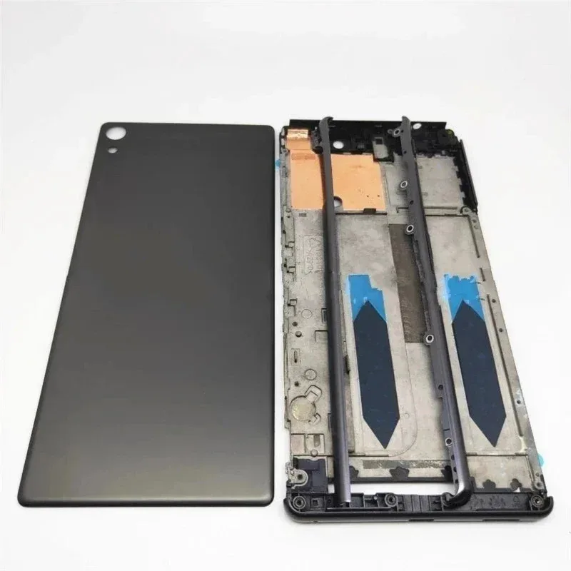 Полный корпус, средняя передняя рамка, лицевая панель для Sony Xperia XA Ultra C6 F3215 F3216 F3212, полоса боковой направляющей с боковой кнопкой