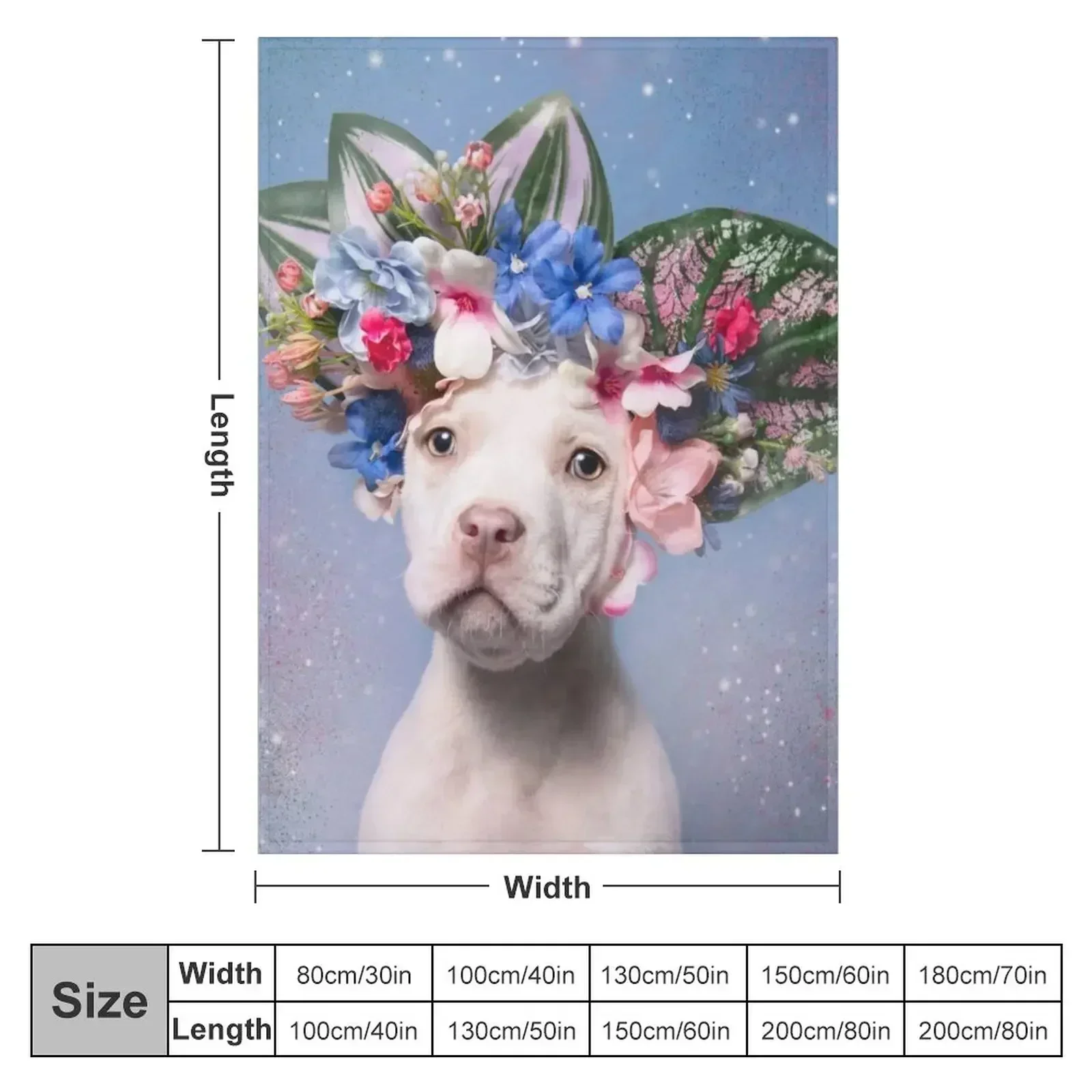 Pit Bull Flower Power, Apollo Throw Blanket heavy to sleep Soft Plush Plaid Bed linens warm winter Blankets
