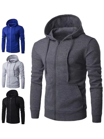 Autumn Men Sweatshirts Long Sleeve Jacket Hoodie Zipper Closure Jacket Male Hoodies Sweatshirt Slim Fit Male Clothing