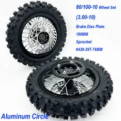 80/100-10 Front And Rear Wheel 3.00-10 Tyre 1.60-10 Aluminum Circle Small Dirt Pit Bike Off-Road Motorcycle Motocross Kayo BSE