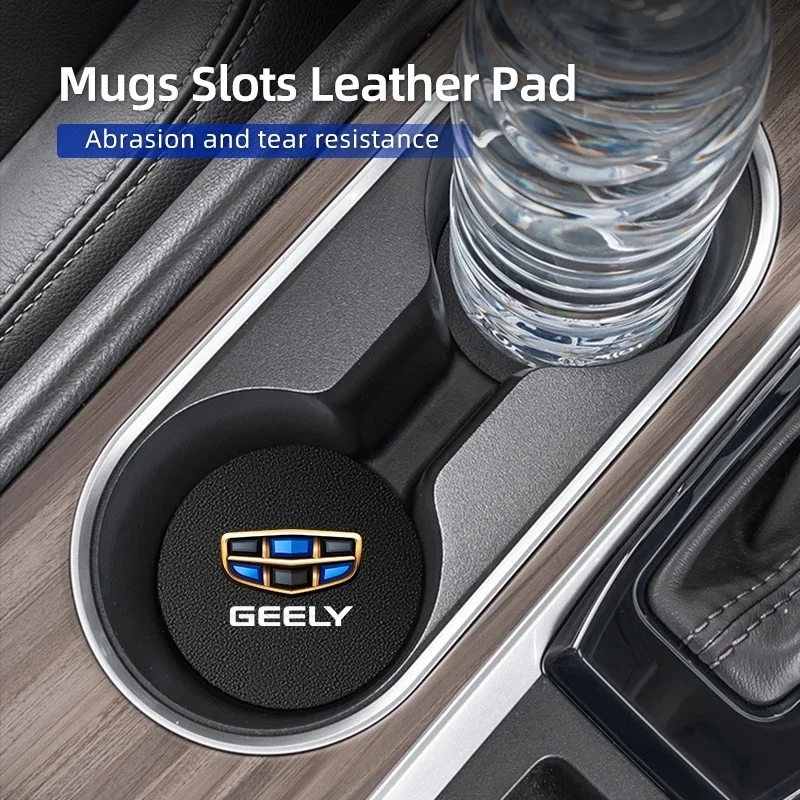 2Pcs Car Cup Holder Coaster Gift Set for Geely Monjaro Atlas Coolray Emgrand Lynk & Co 01 02 03 Vision Okavango Auto Accessories