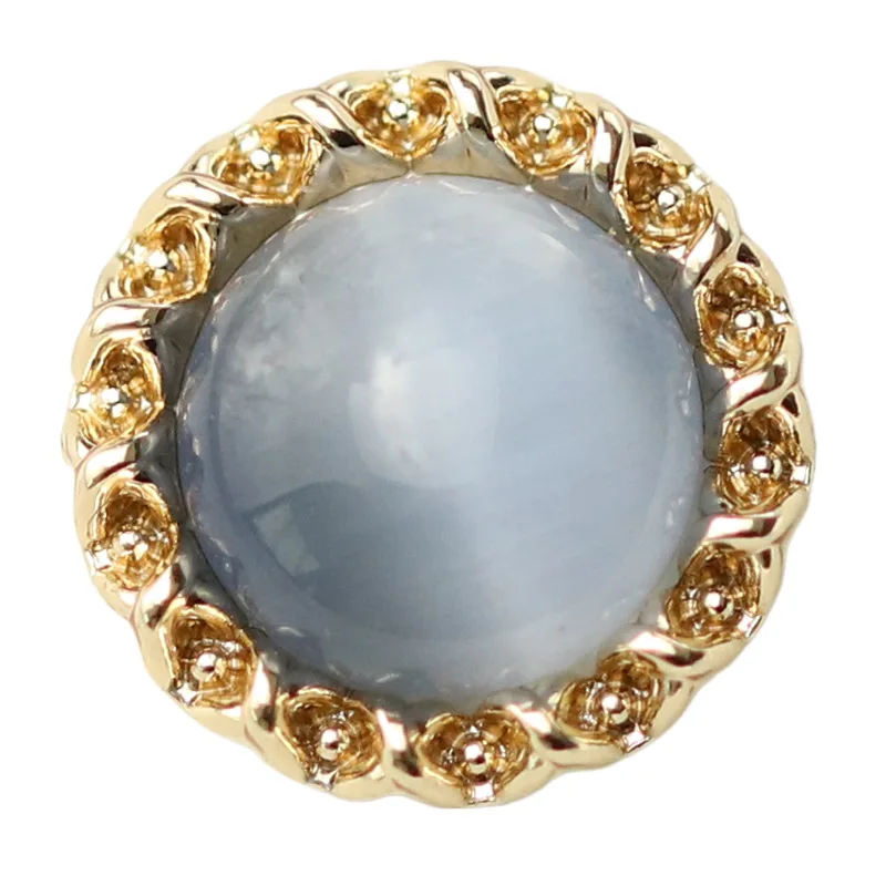 10pcs Fashionable Opal-like Buttons 11mm Small Bright Gold Color Metal Buttons Shirt Blouse Accessories
