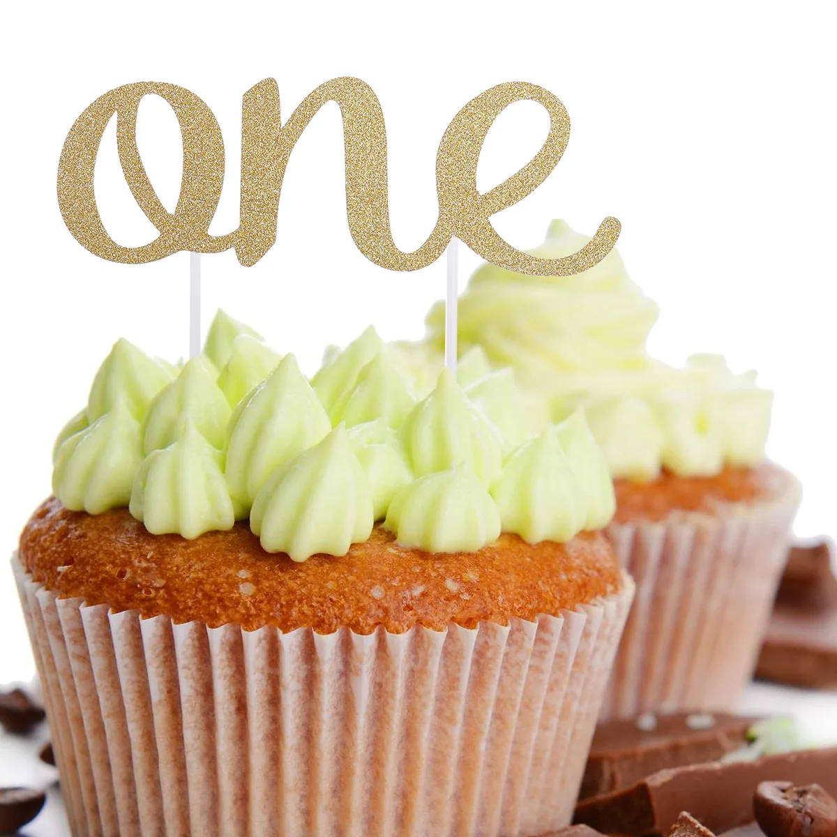 

Gold First Birthday Cake Topper Glitter Surface Safe Eva Material Cake Decoration for Birthday Party Garden Home