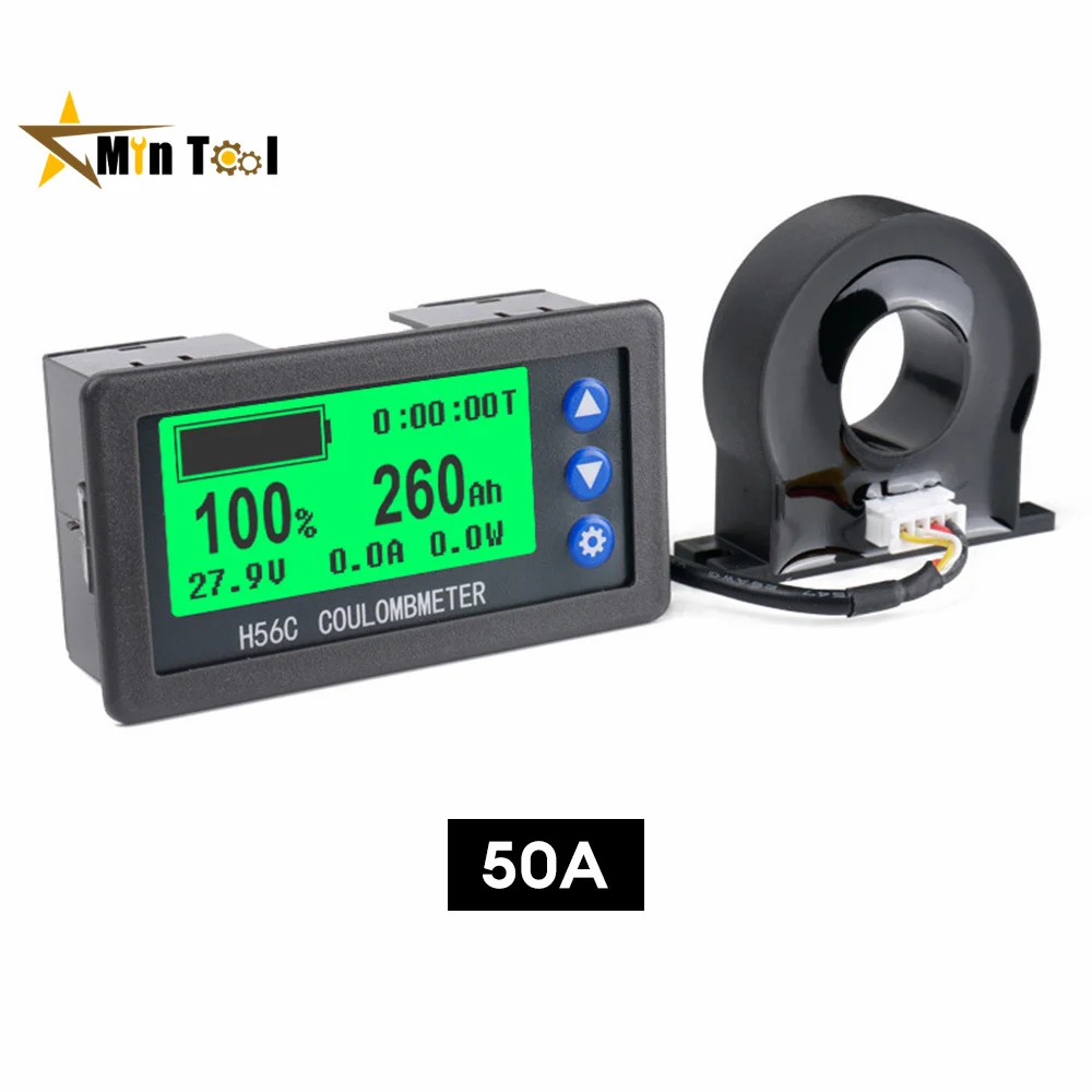 H56CH Digital Hall Coulomb Meter Counting Battery Monitor LCD Display Battery Tester Isolation Measure Voltage Current  Meter