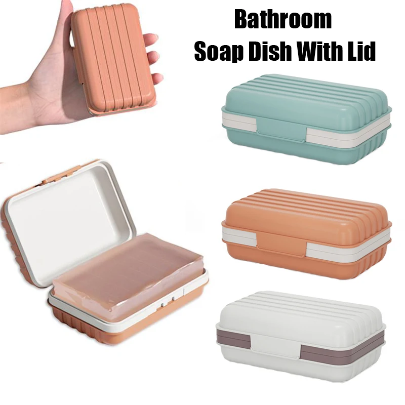 Bathroom Soap Dish With Lid Shampoo Box With Cover Thickened Travel Soap Box Portable Soap Box Fashionable Creative Soap Holder