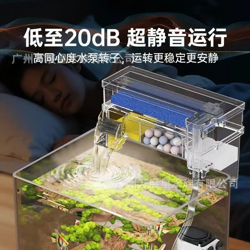 Fish tank filter, wall-mounted filter, wall-mounted circulation system, three-in-one oxygenation and water purification drip box
